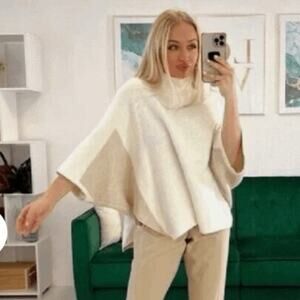 Note di Anita Women’s Wool Cashmere Blend Poncho Cape Sweater OS M–XL Luxury